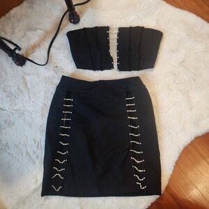 by the way. Black Skirt Set with Crystal Accents